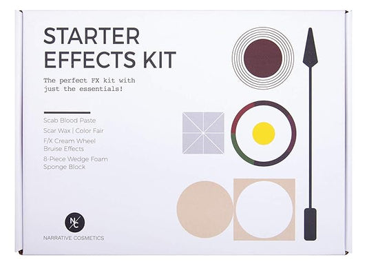 Starter Effects Kit, 6-Color Bruise Wheel, Scar Wax, and Scab Blood Paste, Professional SFX Makeup Set With Applicators