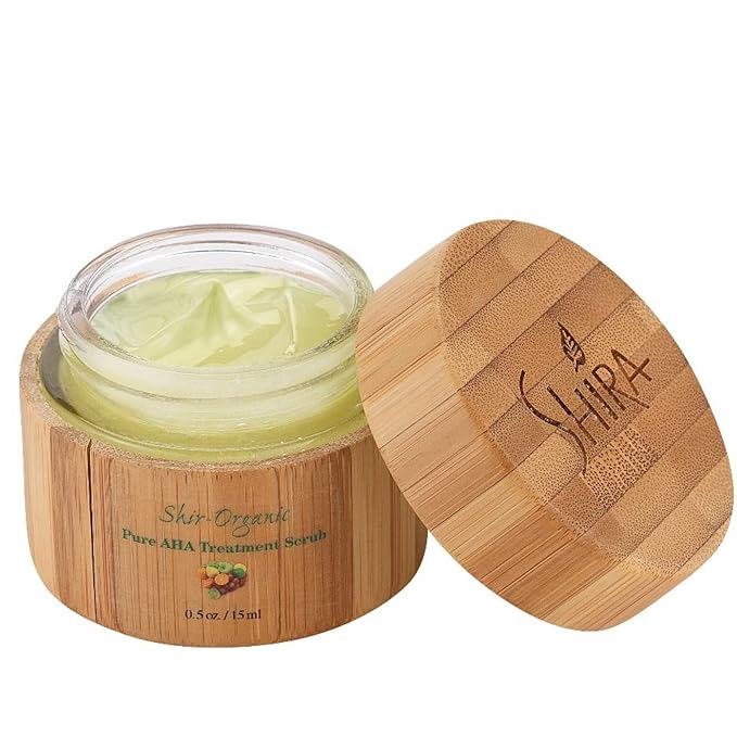 Shira Shir-Organic 4 pack for Normal to Dry Skin - Coconut Oatmeal Cleanser, Pomegranate Toner & Apricot Moisturizer & AHA Treatment Scrub