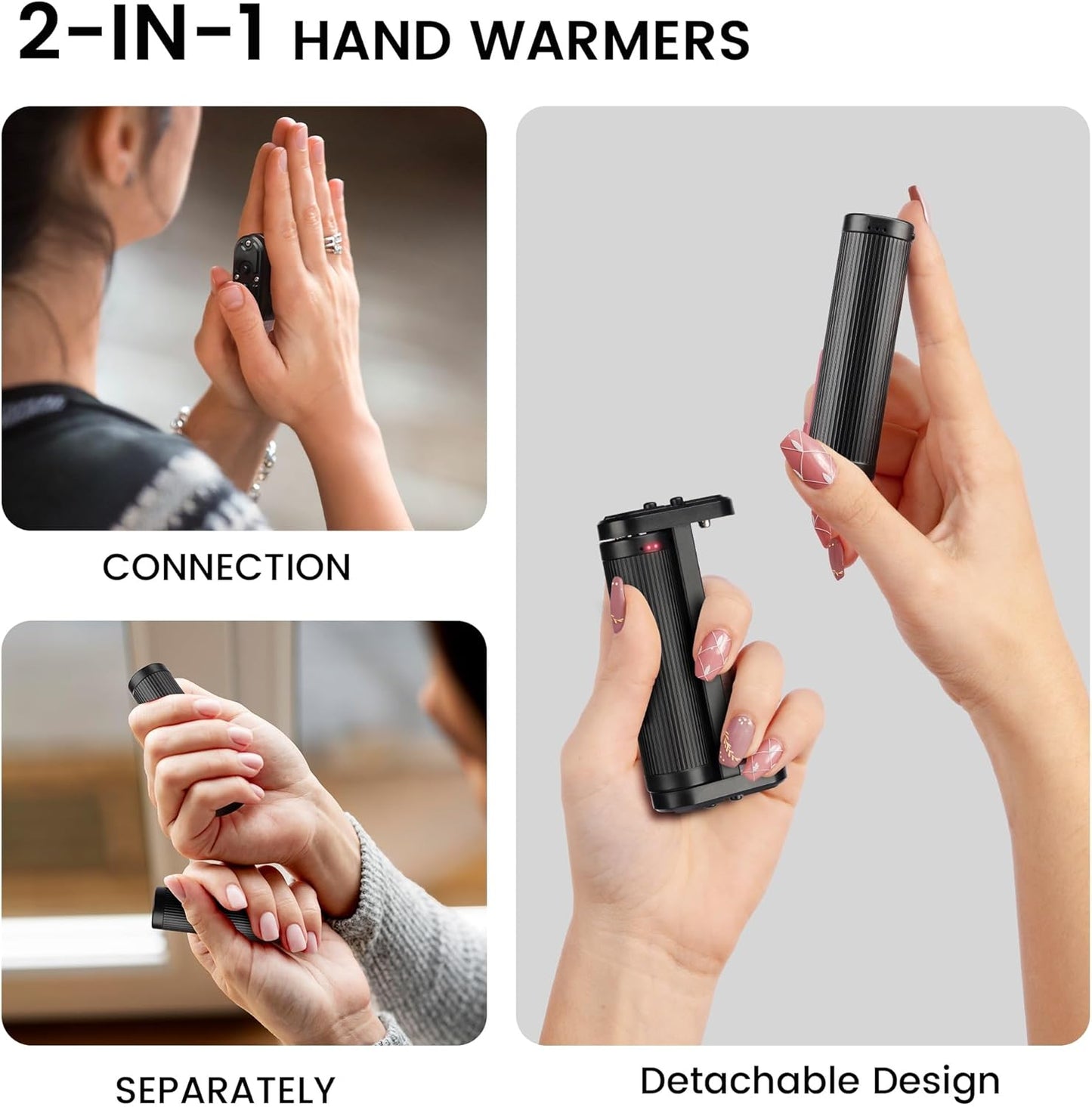 Hand Warmers Rechargeable - 3-IN-1 Electric Handwarmers, AI Smart Chips Portable Pocket Heater, Fidget Roller, All-around Heated, Stocking Stuffers Gifts for Men Women, Indoor Outdoor, Hunting Camping