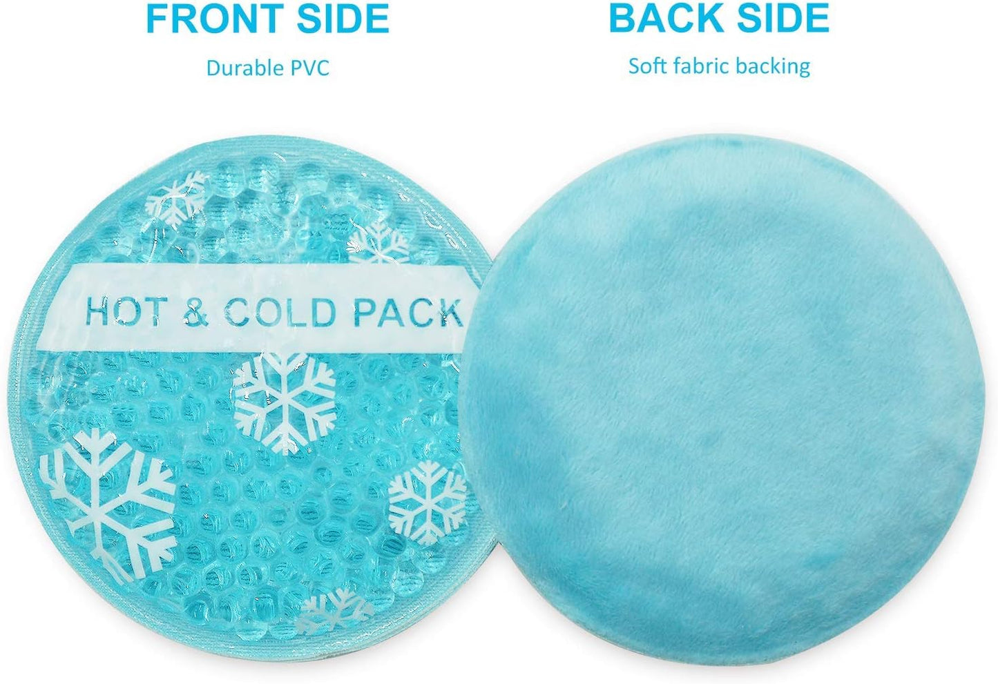 OLESILK Small Hot Cold 6 Packs, Reusable Round Gel Beads Ice Pack with Cloth Backing, Hot and Cold Therapy for Breastfeed Injury, Kids Pain Relief, Headache, Tired Eyes, Wisdom Teeth, Sinus Relief