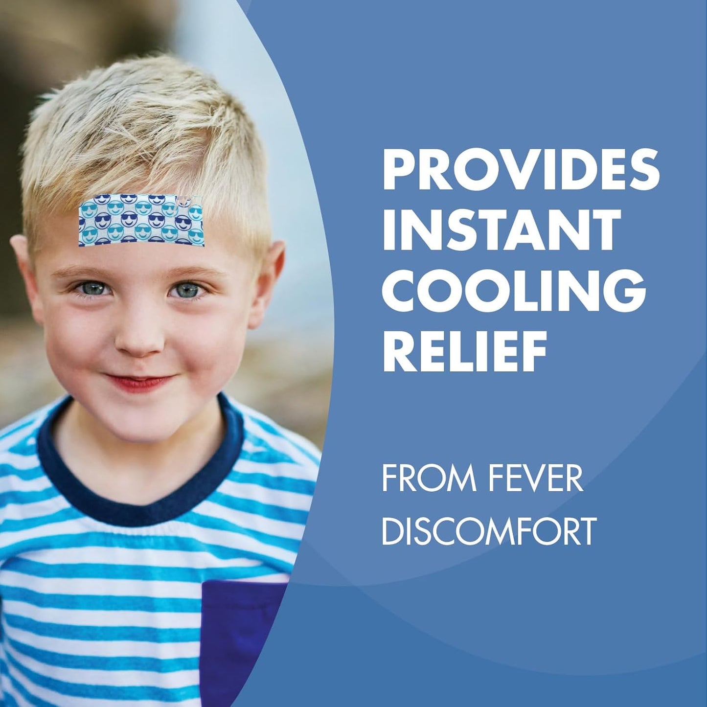 HealthWise Instant Cool Gel Patches | Children’s Forehead Sheets | 12-Count | 4.75” x 2” | Soothing Menthol Vapors | Fever Relief | Non-Medicated Formula
