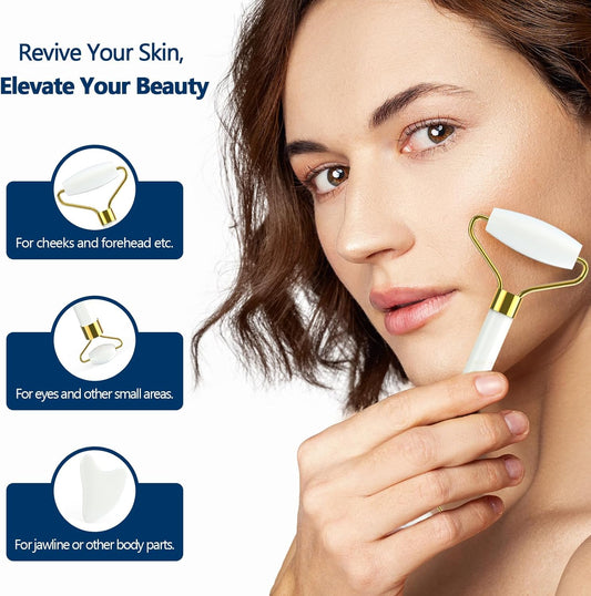 Massage Oil Warmer with Gua Sha Roller Set, Yofuly Professional Oil Warmer for Massage with Two Dispenser Bottles, Portable Electric Temperature Control Lotion Digital Heater for Spa, Black