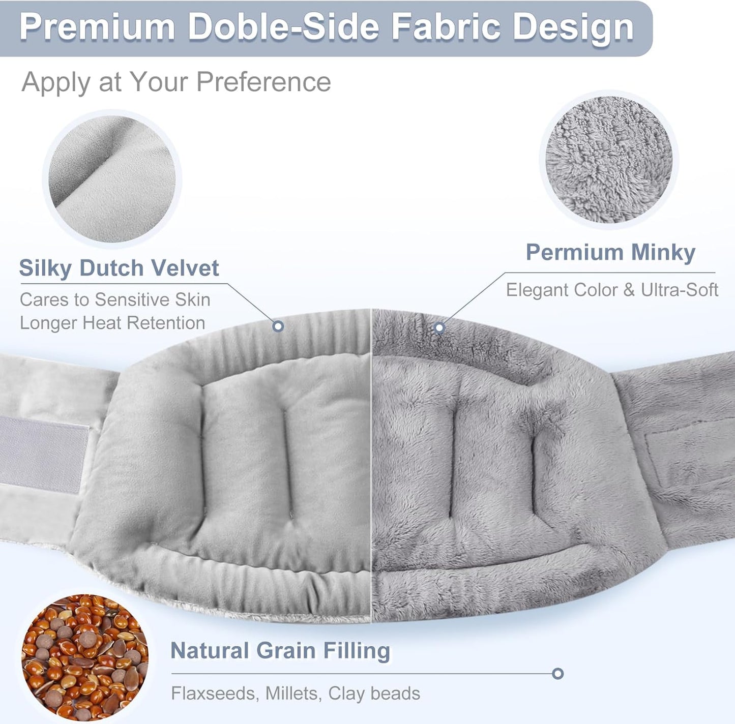 SuzziPad Microwave Heating Pad for Lower Back, Microwavable Heat Pads for Abdominal, Stomachache, Lumbar, Neck, and Shoulder Discomfort, Moist Therapy Wrap for Waist, Warm and Cold Compress