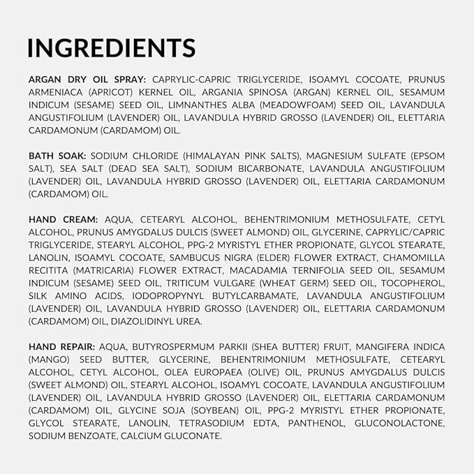 Discovery Kit - Argan Oil, Bath Soak, Hand Cream & Hand Repair (Black Coconut)