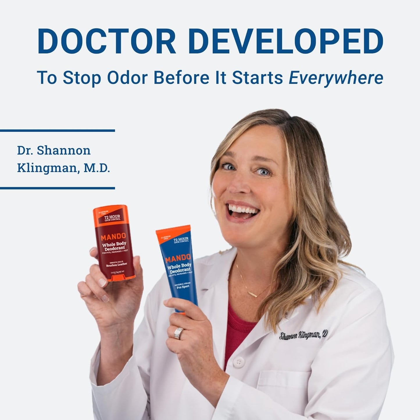 Mando Whole Body Deodorant For Men - Smooth Solid Stick - 72 Hour Odor Control - Aluminum Free, Baking Soda Free, Skin Safe - 2.6 Ounce (Pack of 2) - Cedar Grove