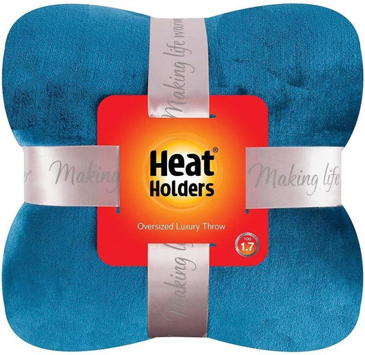 HEAT HOLDERS Fleece Throw Blanket for Couch - 300GSM Plush Super Soft Throw Blanket for Bed, Sofa, car & Travel - Extra Large Cozy Blankets, Warm Thick Fuzzy, All Season - 79" X 71" - Teal