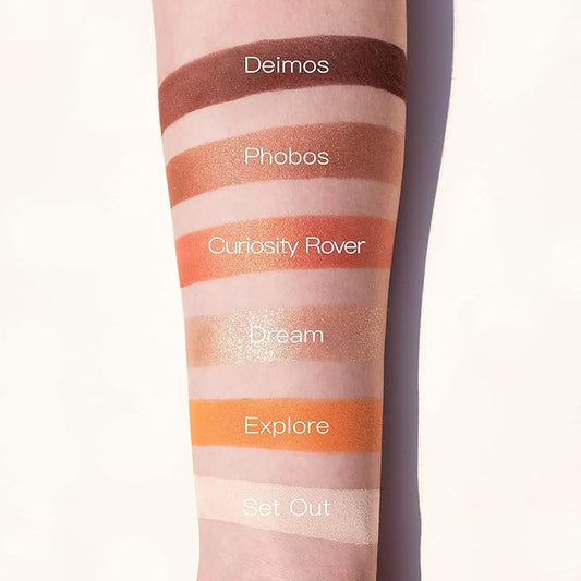 READY TO SHINE Mars Voyage Small Eyeshadow Palette with 6 Highly Pigmented Matte, Frost, and Shimmer Pocket-Sized Mini Travel Eyeshadows