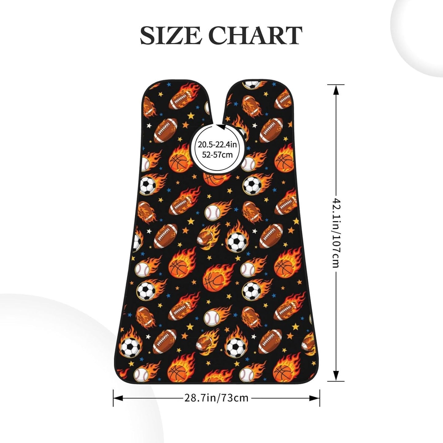 Beard Trimming Hair Catcher, Fire Ball Soccer Basketball Baseball Football Sport Shave Bib, Non-Stick Bib Apron Waterproof, Shaving Tool for Men for Husband Father’s Day