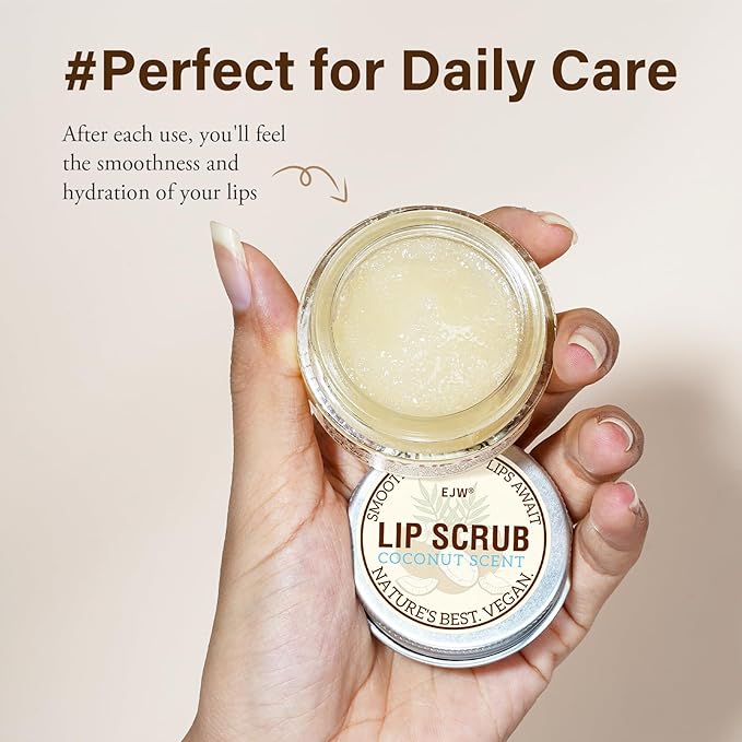 Nourishing Lip Scrub - Infused with Coconut Oil, Olive Fruit Oil, and Jojoba Seed Oil, 1.05oz - Exfoliate, Hydrate, and Glow for Chapped Dry, Dark Lips