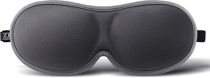 Slim 3D Sleep Mask for Side Sleepers, Blackout Sleeping Mask for Men, Women & Girls, Zero Eye Pressure, Ultra Soft Eye Masks for Sleeping, Perfect for Travel, Nap, Meditation, Airplane (Gray)