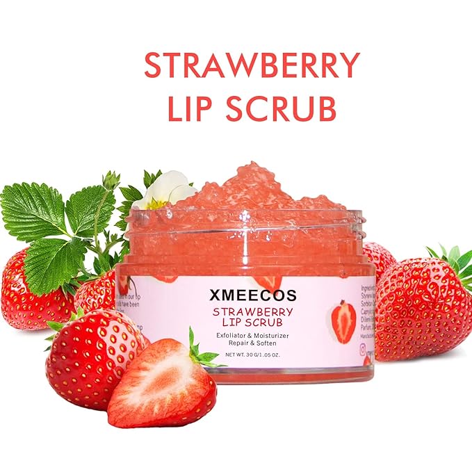 Strawberry Lip Scrub Exfoliating Moisturizing and Repairing and Lips Softening| Cruelty-free| Exfoliator