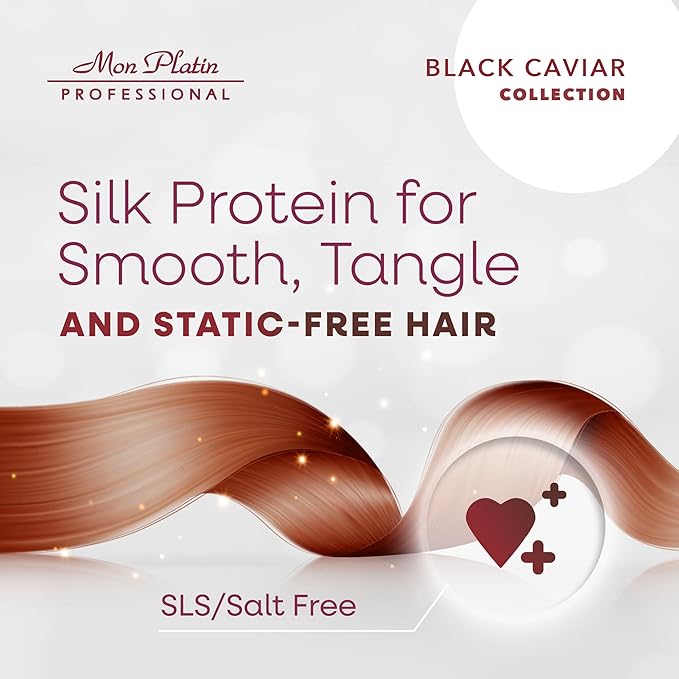 Mon Platin Professional Hair Mask, Black Caviar & Natural Silk Therapy, Deep Conditioning Hair Mask for Dry, Colored Hair, 100ML