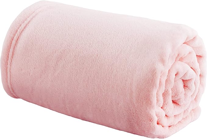 Bedsure GentleSoft Bedding Fleece Blanket for Girls and Boys - Soft Cozy Cute Small Throw Blankets for Travel, 43x55 Inches, Pink