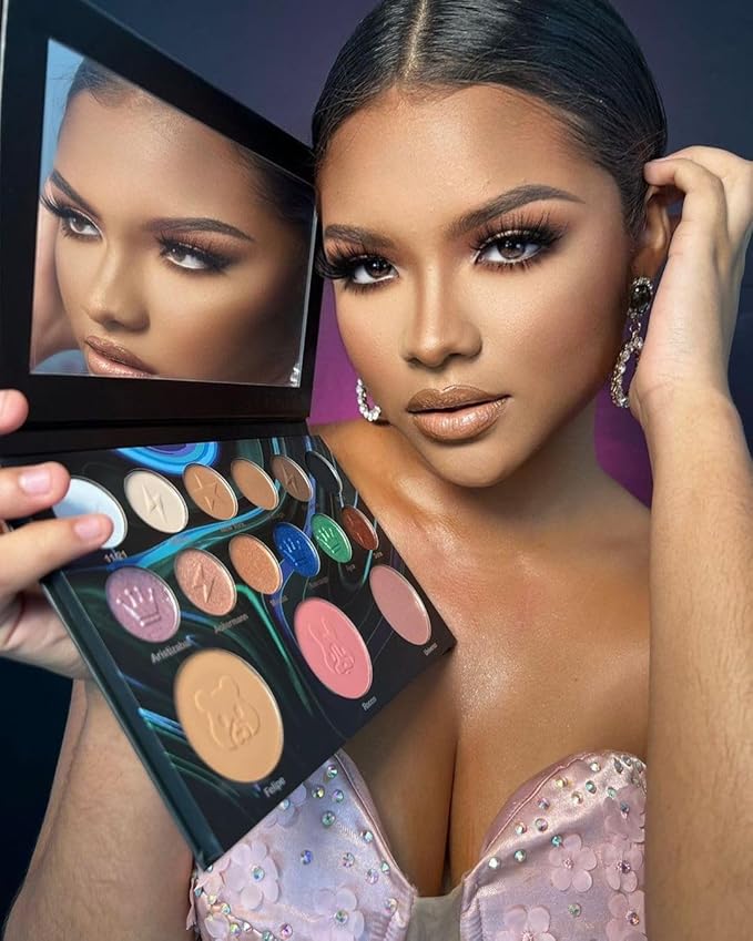 MUBA COSMETICS Andrés Felipe All in One Makeup Palette - Face Makeup Set with 12-Color Matte & Shimmer Eyeshadow Palette with Face Highlighter, Makeup Blush, Contour Powder