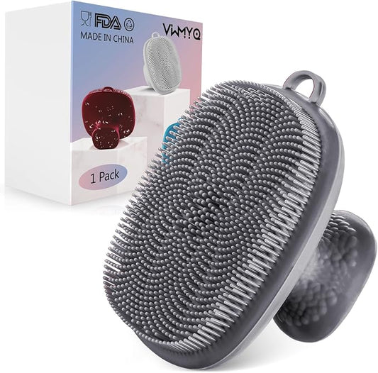 VWMYQ Face Scrubber Face Scrubber for Men Facial Cleansing Brush Silicone Face Wash Brush Manual Waterproof Cleansing Skin Care Face Brushes for and Exfoliating (Gray)