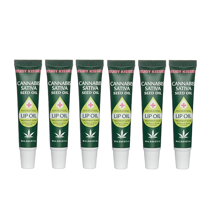 Ruby Kisses Hydrating Lip Oil Cannabis Sativa Hemp Seed RLO04D1 (6 PACK)