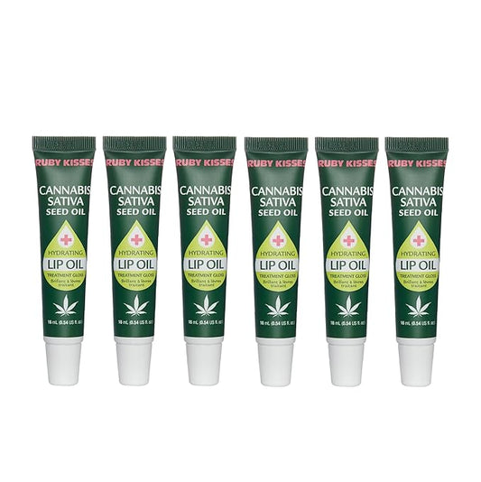 Ruby Kisses Hydrating Lip Oil Cannabis Sativa Hemp Seed RLO04D1 (6 PACK)