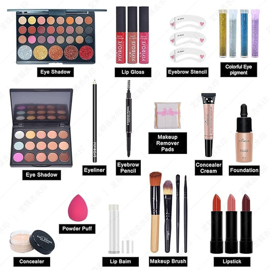 Makeup Sets For Women Brush Sets(Eyeshadow,Primer,Concealer,lipstick,lipgloss,Eyeliner,Eyebrow,Makeup brushe,Mascara &more) (27 sets B)