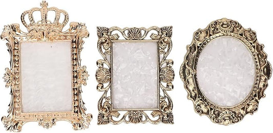 Nail Art Resin Palette,3pcs Vintage Nail Art Palette Multi Functional Display Mixing Nail Coloring Palette Nail Polish Color Mixing Palette for Makeup Gold Copper Color