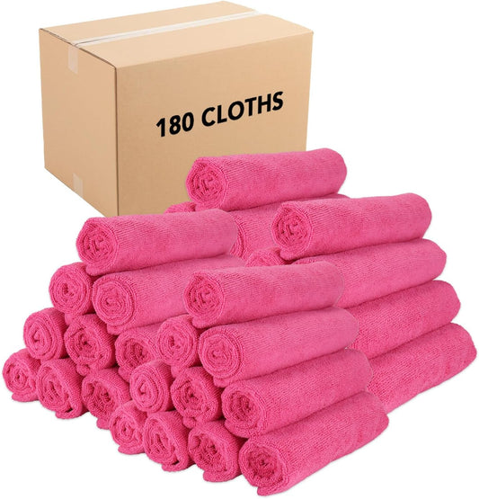 Arkwright Microfiber Gym Towel - Bulk Case of 180 - Super Soft, Quick Dry Workout Sweat Towels, 300 GSM Lightweight & Absorbent for Sports, Working Out, Yoga, and Spa, 16 x 27 in, Hot Pink