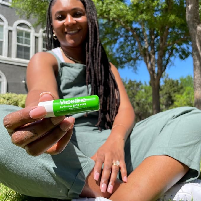 Vaseline Lip Therapy Aloe Fresh - Hydrating Lip Balm Pack, Vaseline Stick, Lip Moisturizer for Dry Lips, 0.16 Oz Each (Pack of 12)