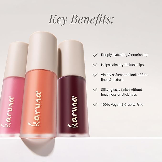 Karuna Skin - Tinted Lip Oil, Soothing & Moisturizing Lip Products with Peptides, Antioxidants, Hydrating Flattering Vegan Lip Tint, Float, 4.8 mL/0.16 fl. oz
