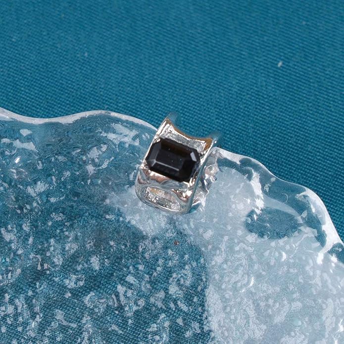 Vintage Crystal Ear Cuff Earrings Black Onyx Cuff Earrings Rhinestone Cartilage Earrings Silver Open Cuff Wrap Earrings Jewelry for Women