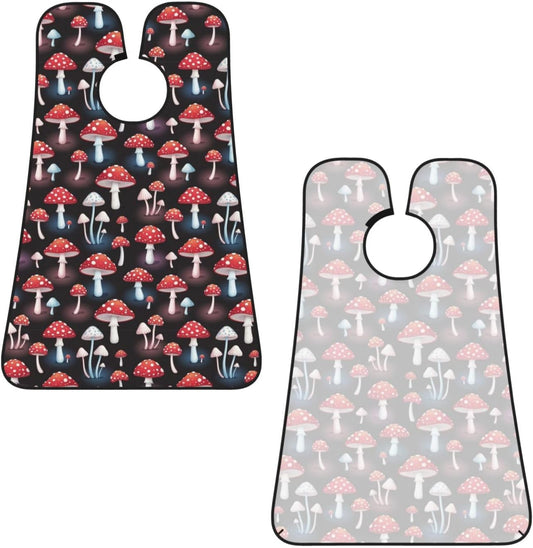 Waterproof Grooming Apron, Non-Stick Beard Bib with Suction Cups, for Goth Red Mushrooms