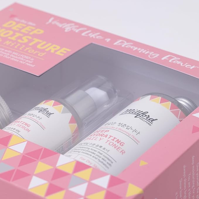 Deep Moisture Skincare Set with Panthenol and Hyaluronic Acid for Dry Skin, Moisturizing, Hydrating, Soothing, Face Moisturizing Set, Korean Skin Care, Gift Set