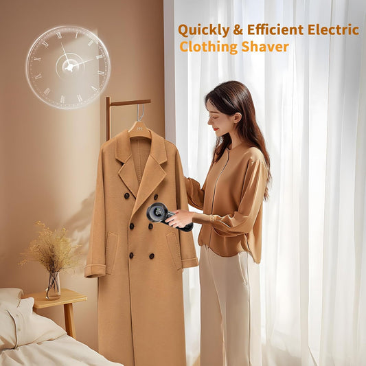 coldSky Electric Fabric Shaver & Lint Remover, Rechargeable Portable 3-Speed LED Digital Display Sweater Defuzzer for Clothes, Sofa, Bedding - Removes Lint, Hairball, Fuzz - Black