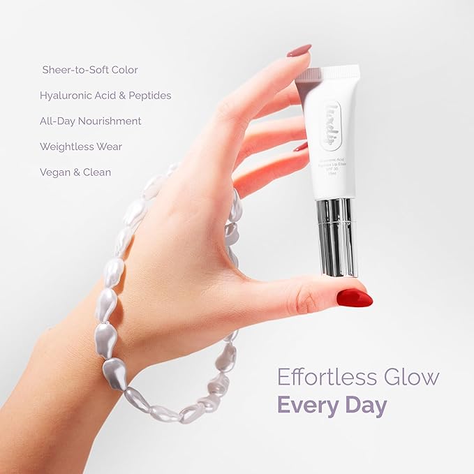 Tinted Lip Balm Elixir for OIder Women, Hydrating Vegan Lip Care with Sheer Color & Moisturizing Glow – Non-Sticky Nourishing Lip Treatment for Soft, Smooth Lips (Pearl Essence 10ml)