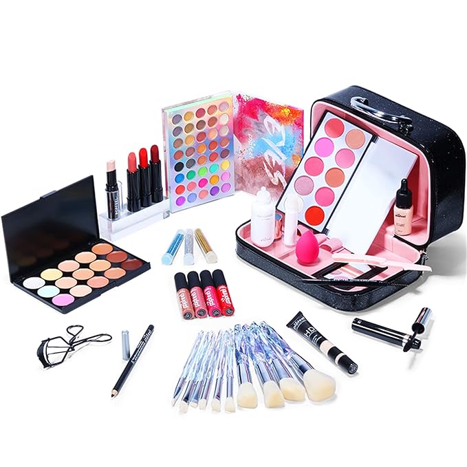 Multi-purpose Makeup Kit All-in-One Makeup Gift Set Colours Mix Eyeshadow Concealer Lip Gloss Pressed Powder and Powder Blusher Cosmetic Makeup Palette Set Kit #096
