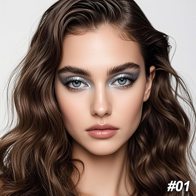 Erinde 4 Colors Eyeshadow Palette Eye Shadow Makeup, Matte Shimmer Metallic Taupe Gray Black Sliver Smokey Eyeshadow, Long Wearing, Velvety Pigmented Blendable, Quad Eye Shadow Palette, 01