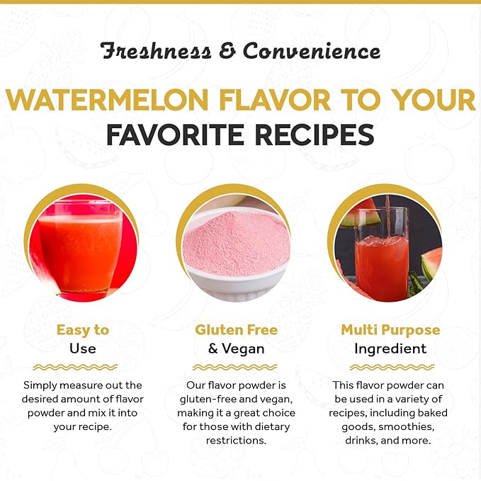 Fanale Premium Watermelon Bubble Tea Flavoring Powder | Perfect for Baking, Smoothies, Desserts and Drinks | Instant Flavoring Powder for Boba Milk Tea - 2.2 Pounds (Pack of 20).