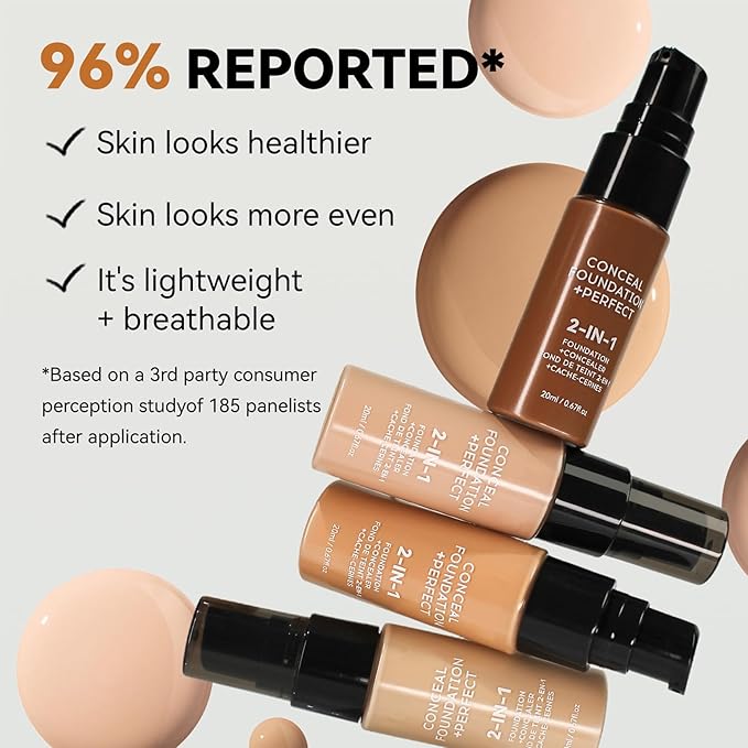 Concealer Full Coverage Foundation for Mature Skin,Oil Control Matte 2 in 1 Concealer liquid Foundation Makeup Waterproof Base De Maquillaje Alta Cobertura-01 Sand