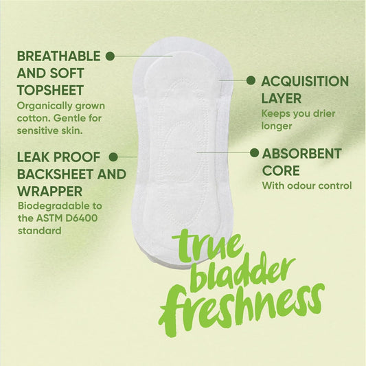 Oi | Organic Initiative Incontinence Liner, Organic Cotton Topsheet, Very Light Bladder Leakage, Breathable and Hypoallergenic, Very Light absorbs up to 1.7 floz (7.1") 60 Liners