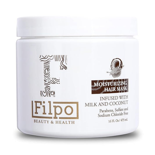 FILPO Coconut Milk Hair Mask - Deep Conditioning with Coconut Oil and Argan Oil for Dry, Damaged, Curly Hair Growth & Sulfate Free Hair Care