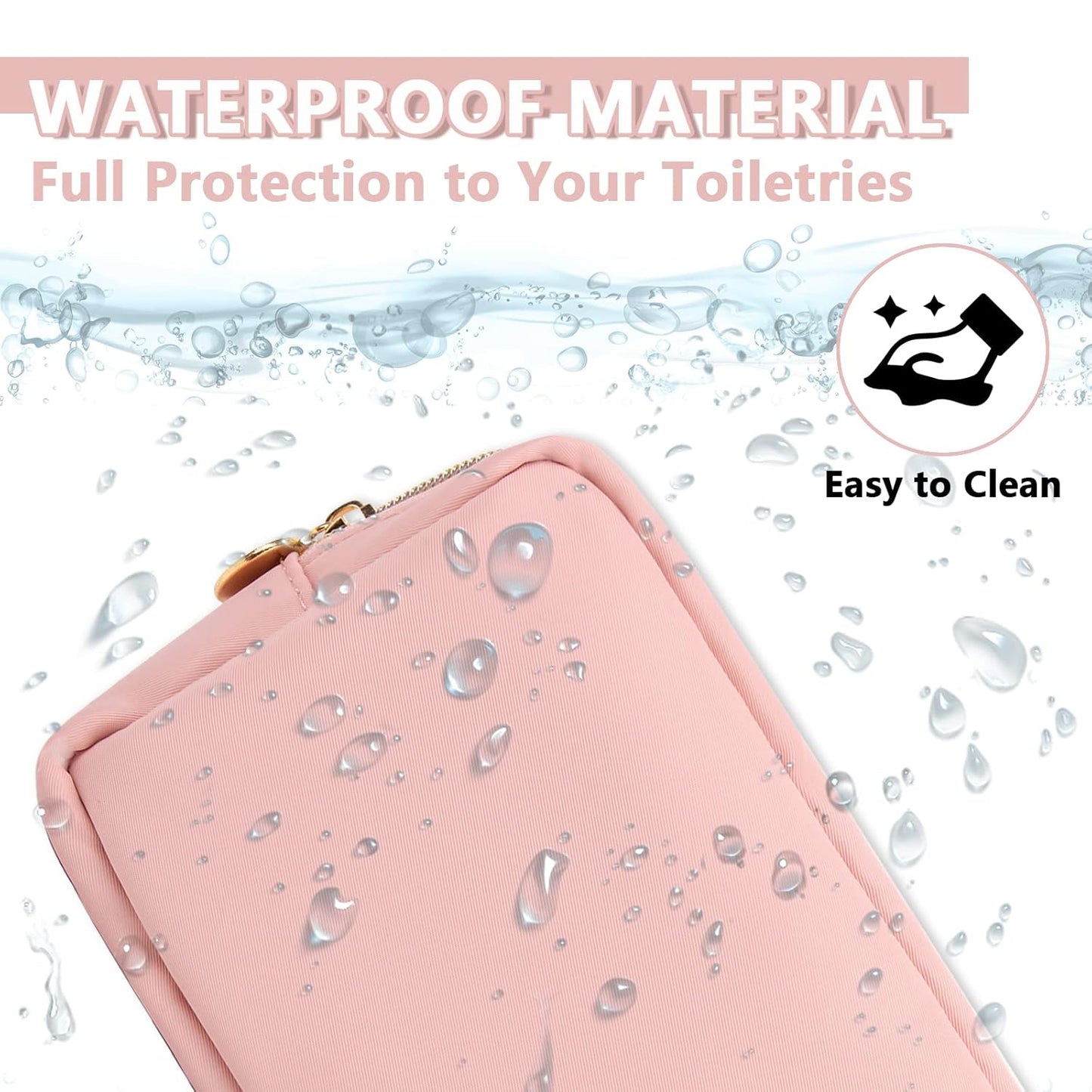 Small Makeup Bag Pouch for PurseNylon Travel Toiletry Storage Bag Cute Preppy Cosmetic Bag for Women Girls,Waterproof Makeup Organizer Bag Pouch Skincare Bag Purse with Zipper (Small-Flamingo)