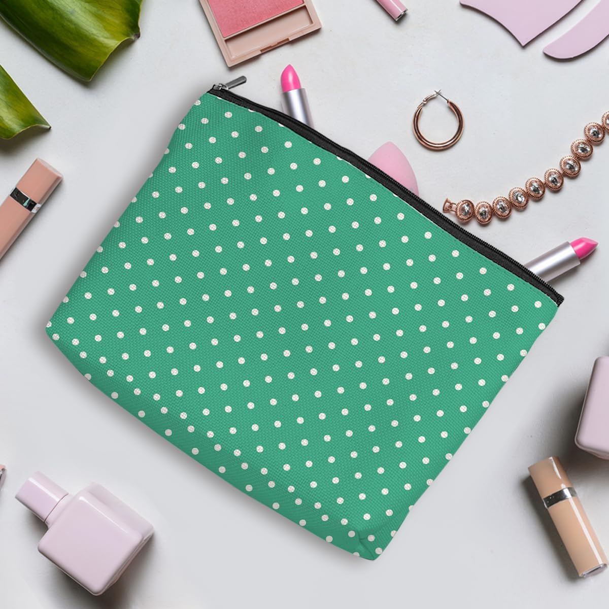 4pcs Colorful Polka Dot Makeup Bag, Fashion Polka Dots Cosmetic Bag, Christmas Wedding Anniversary Birthday Friendship Gifts for Women Girls Best Friends Bridesmaid Bestie Boss Travel Toiletry Bag