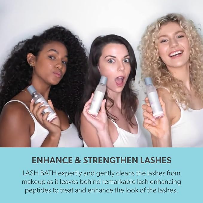 Serious Skincare Lash Bath & Conditioner - Double Action Eye Makeup Remover - Oil Free - Enhancing Peptides Promotes Eyelash Growth - Clover Flower - Effortlessly Removes Waterproof Mascara - 4 oz.