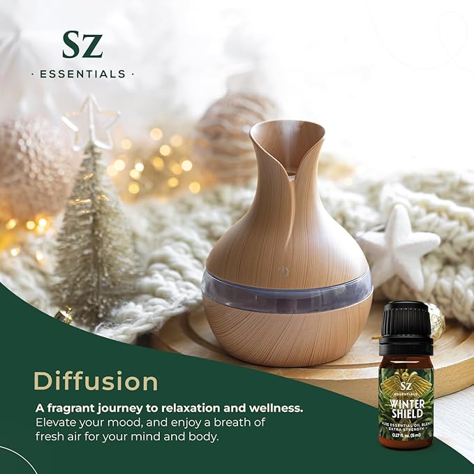 Winter Shield Essential Oil Blend for Diffuser and Humidifier - Extra Strength Protective Seasonal Defense - 100% Pure, Natural & Undiluted - Therapeutic Grade & Vegan - 0.17 oz (5ml)