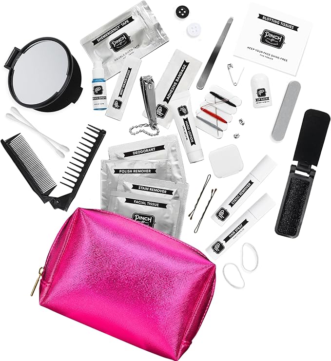 Pinch Provisions Shemergency Kit for Her, 40 Emergency Essential Items, Compact, Multi-Functional Pouch, Gift for Women, Birthday, Bachelorette Parties, and More!