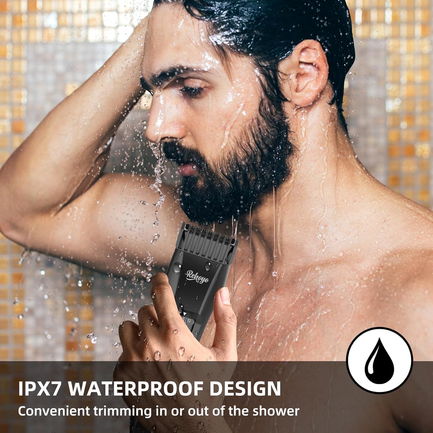 Beard Trimmer for Men Adjustable: Professional Cordless Trimmer with 20-Length Dial – Waterproof Hair Clippers w/Stainless Steel Blades for Beard, Mustache & Face Grooming – Gifts for Dad & Him