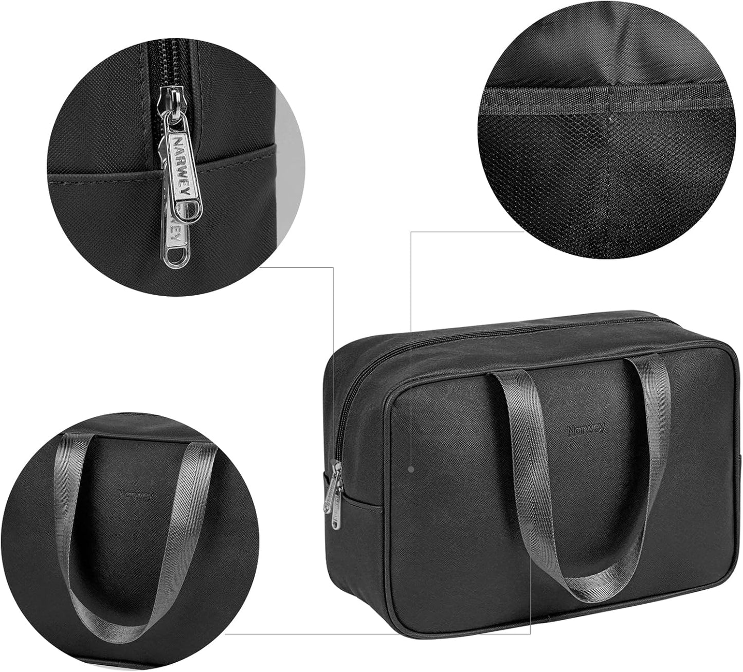 Full Size Toiletry Bag Women Large Cosmetic Bag Travel Makeup Bag Organizer Medicine Bag for Toiletries Essentials Accessories (Large, Black)