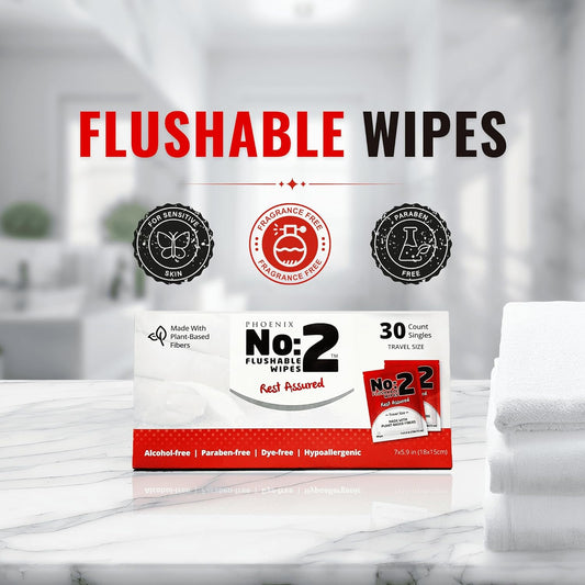 Flushable Wipes - Certified Flushable Wipes - Travel Friendly, Individually Wrapped, Plant Based Fibers, Biodegradable Unscented Wet Wipes, Infused with Soothing Aloe and Cucumber - 30 Count