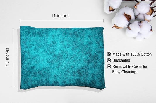 Microwavable Corn Filled Heating Pad and Cold Pack/Washable 100% Cotton Cover (Etched - Dark Jade, 7.5in W x 11in L)