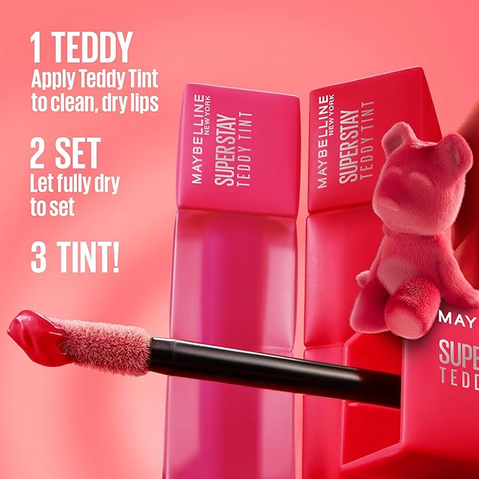 Maybelline Super Stay Teddy Lip Tint, Long Lasting Matte Lipstick For Up To 12HR Wear, Skinnydip, 1 Count