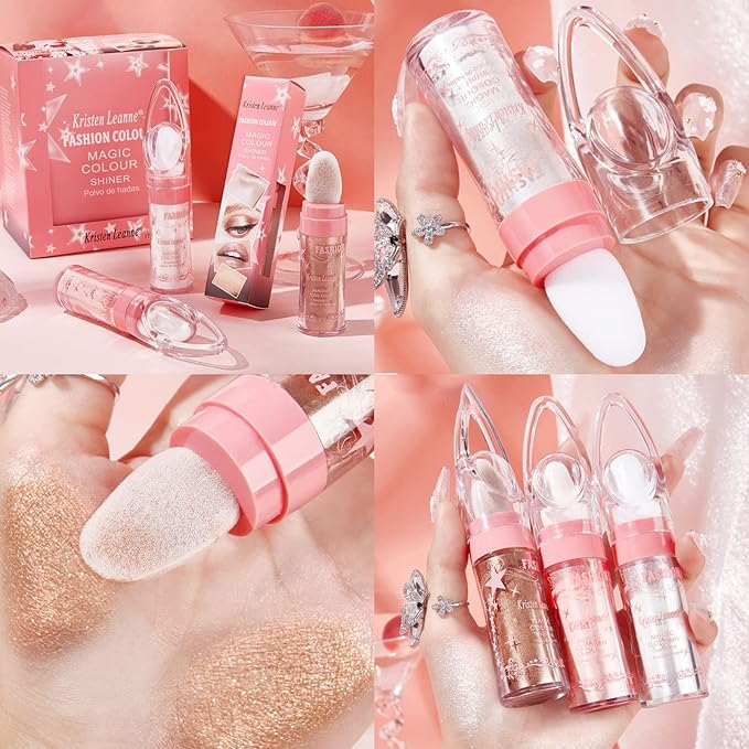 Polvo De Hadas Fairy Highlight Patting Powder Body Brightens the Natural Three-dimensional Patting Powder Blusher (02# Fairy Pink)