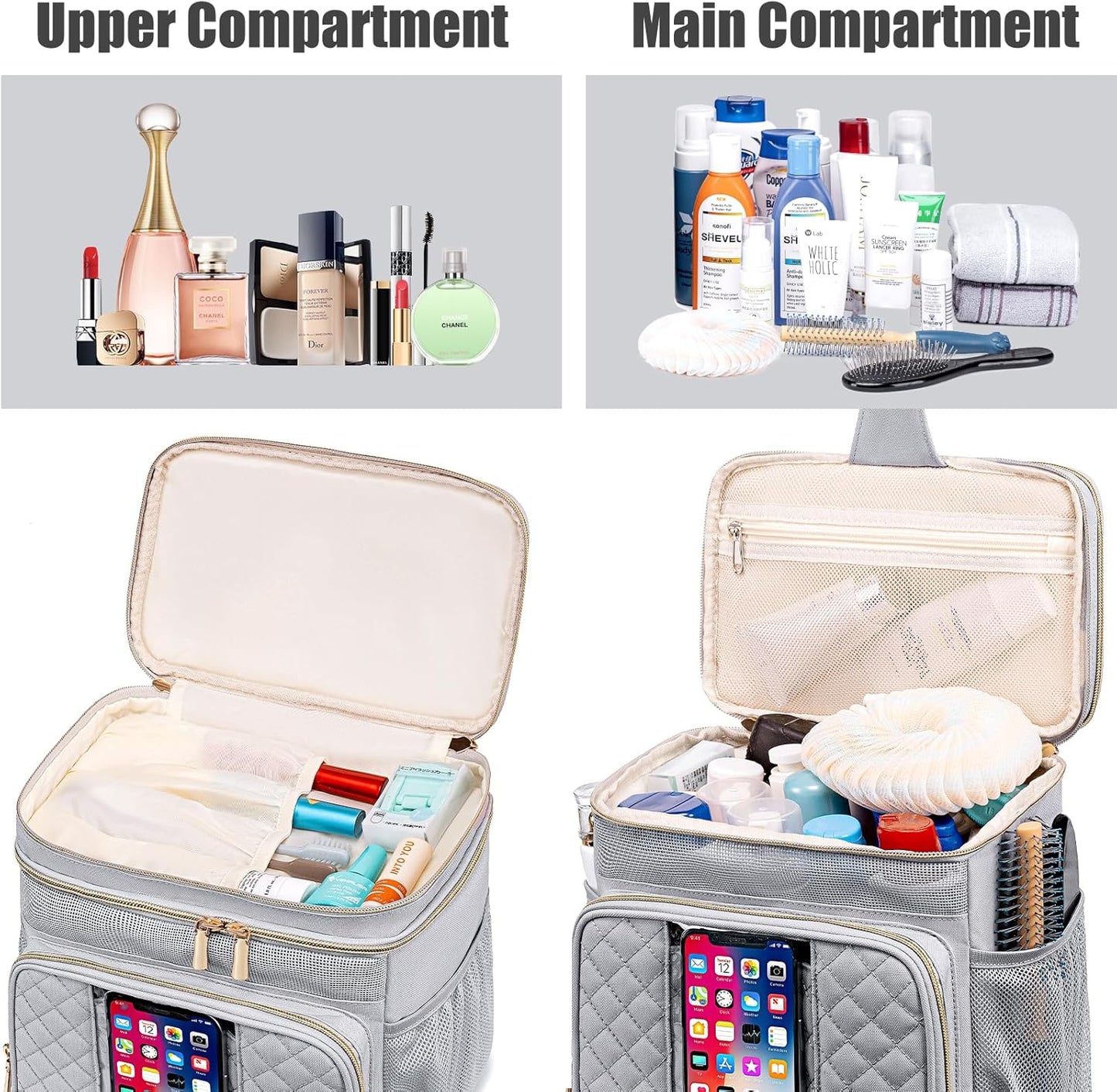 Large Toiletry Bag for Women Men,Bathroom Bag,Water Resistant Portable Shower Caddy for College Dorm,Hanging Toiletry Bags for Traveling,Gym Camping Cruise Ship Travel Essentials Shower Bag