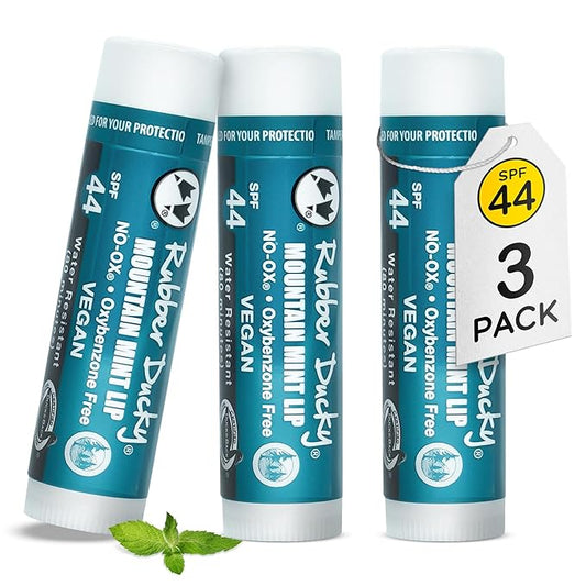 Rubber Ducky | Lip Sunscreen, Lip Balm with SPF 44, Waterproof Sunscreen Lip Balm | Vegan, Untinted, Mint Flavor, with Vitamin E | All Season - Broad Spectrum Sunscreen for Lips
